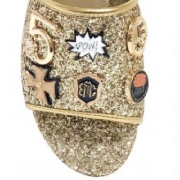 Gold Shimmer Pins Slides Sandal - Picture 6 of 7